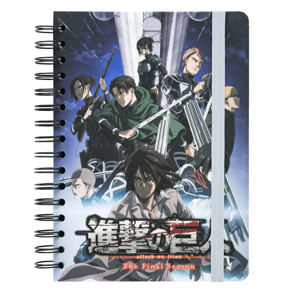 CADERNO CAPA DURA A5 ATTACK ON TITAN - Papelaria Encantada
