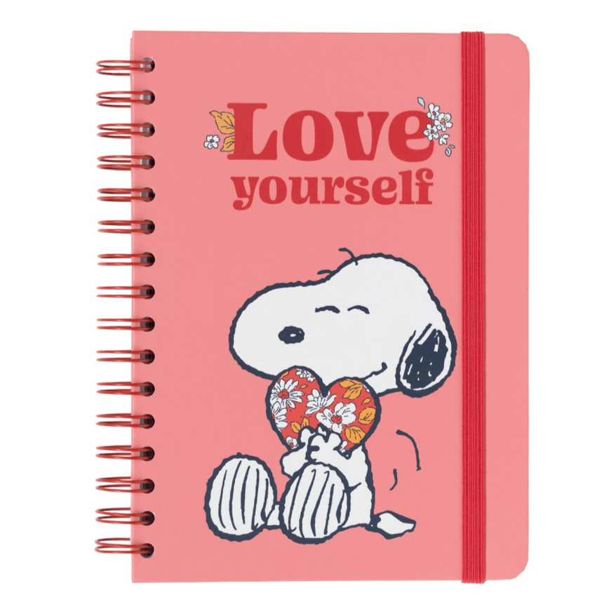 Caderno capa dura A5 Snoopy Love Yourself - Papelaria Encantada
