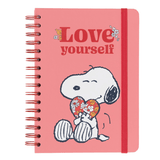 Caderno capa dura A5 Snoopy Love Yourself - Papelaria Encantada
