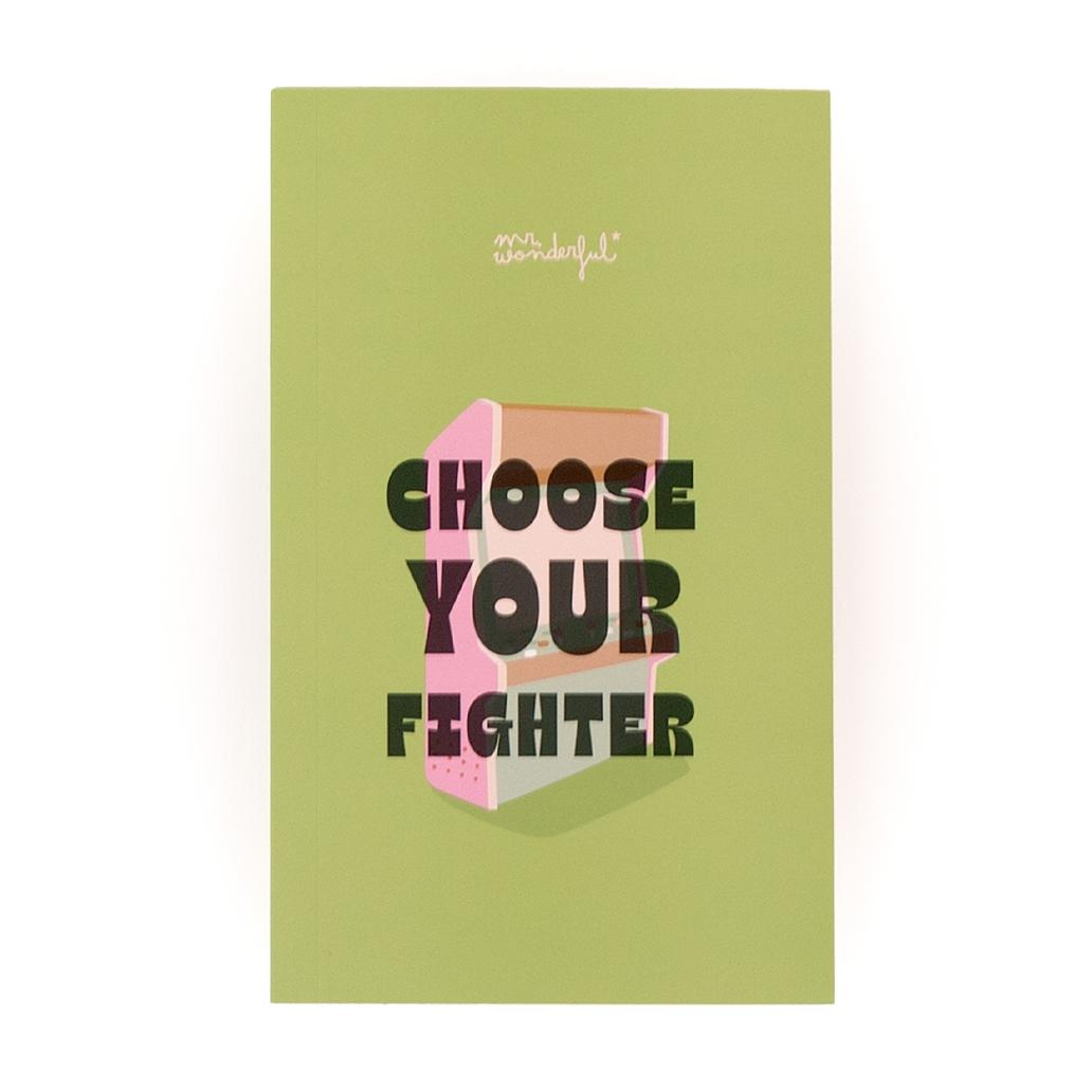 Caderno - Choose your fighter - Mr. Wonderful - Papelaria Encantada