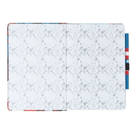 Caderno com esferográfica A5 Marvel - Capitão América - Papelaria Encantada
