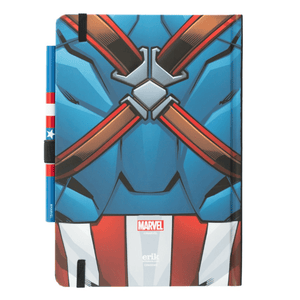 Caderno com esferográfica A5 Marvel - Capitão América - Papelaria Encantada