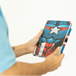 Caderno com esferográfica A5 Marvel - Capitão América - Papelaria Encantada