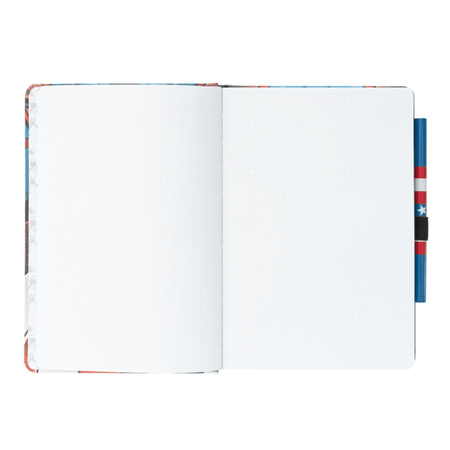 Caderno com esferográfica A5 Marvel - Capitão América - Papelaria Encantada