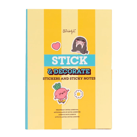 Caderno com Notas Adesivas e Autocolantes - Mr.wonderful - Papelaria Encantada