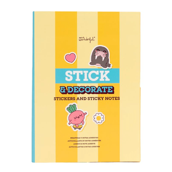 Caderno com Notas Adesivas e Autocolantes - Mr.wonderful - Papelaria Encantada