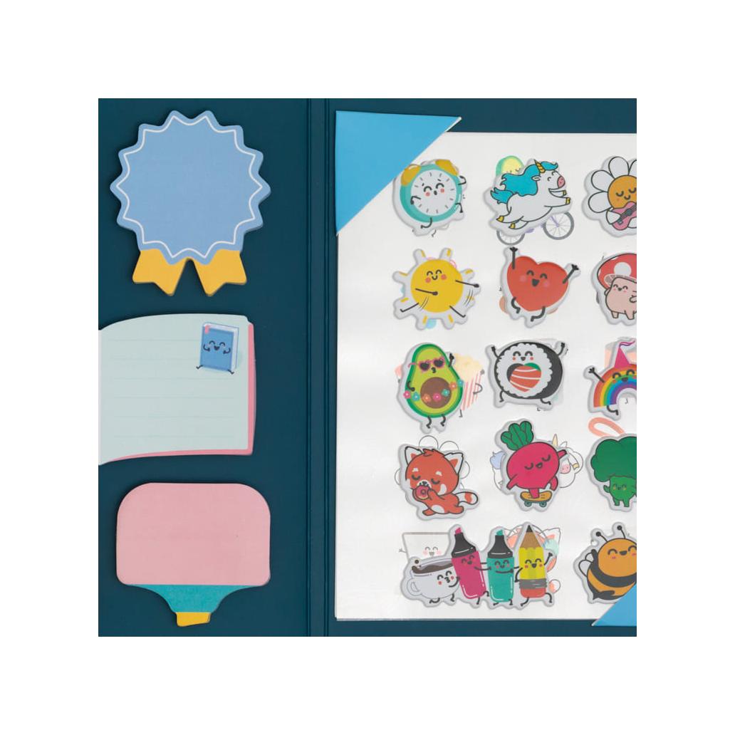 Caderno com notas adesivas e autocolantes Mr.wonderful - Papelaria Encantada