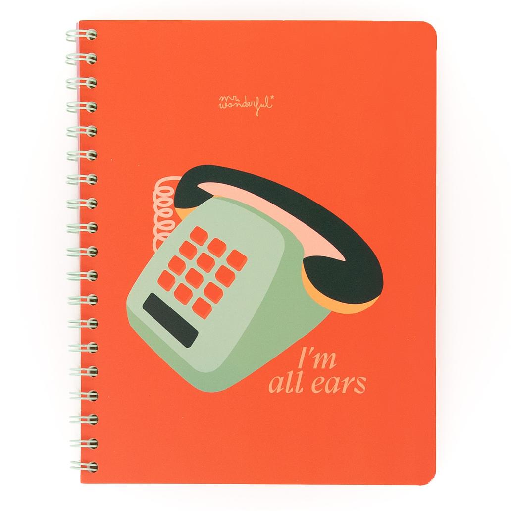 Caderno em Espiral A5 - Im all ears - Mr. Wonderful - Papelaria Encantada