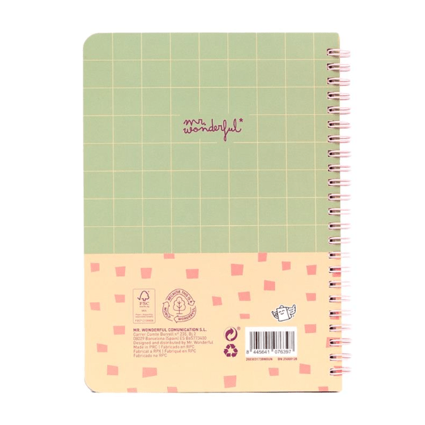 Caderno em Espiral A5 - Just me and my bubble tea - Mr wonderful - Papelaria Encantada