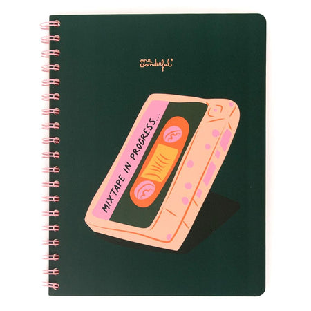 Caderno em Espiral A5 - Mixtape in progress - Mr. Wonderful - Papelaria Encantada