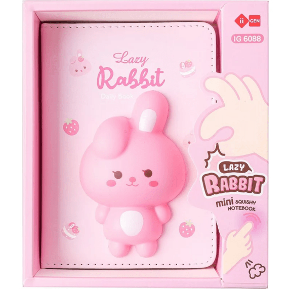 Caderno Gift A6 Squishy Lazy Rabbit - Papelaria Encantada