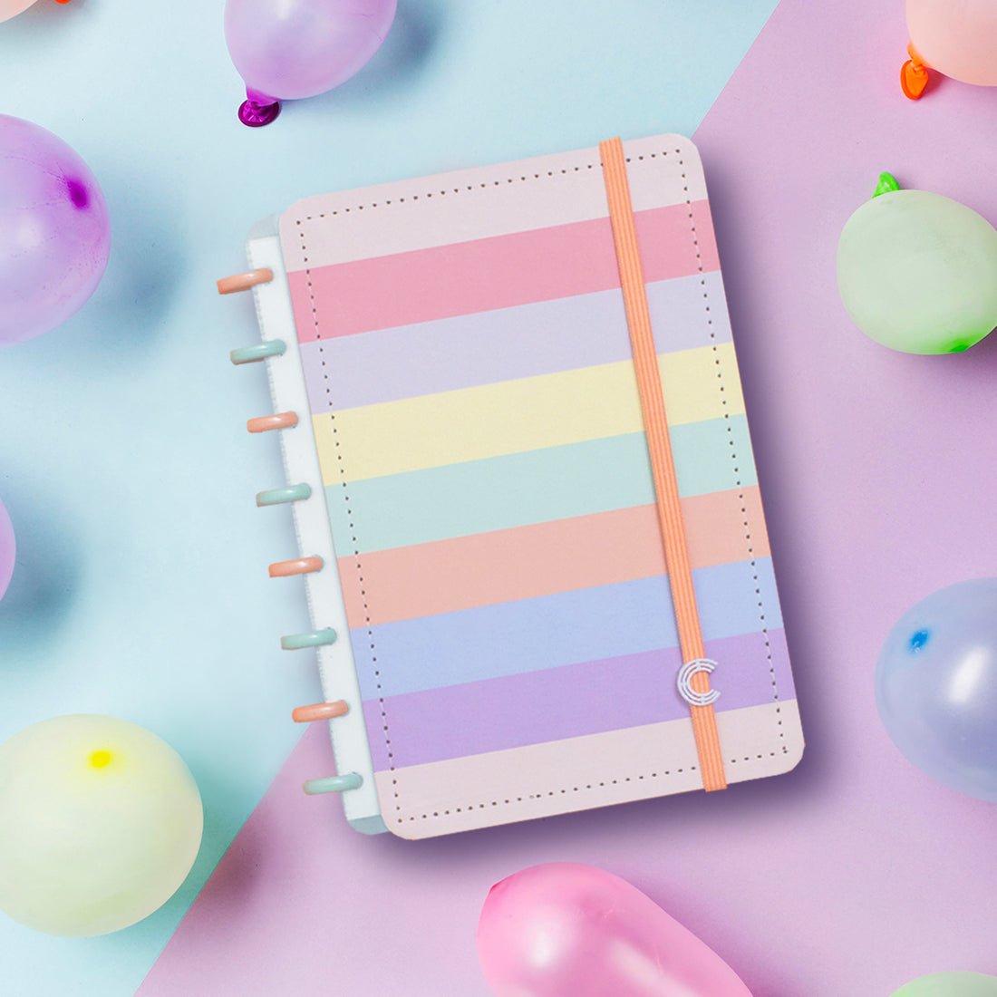 Caderno Inteligente Arco-íris Pastel A5 - Papelaria Encantada