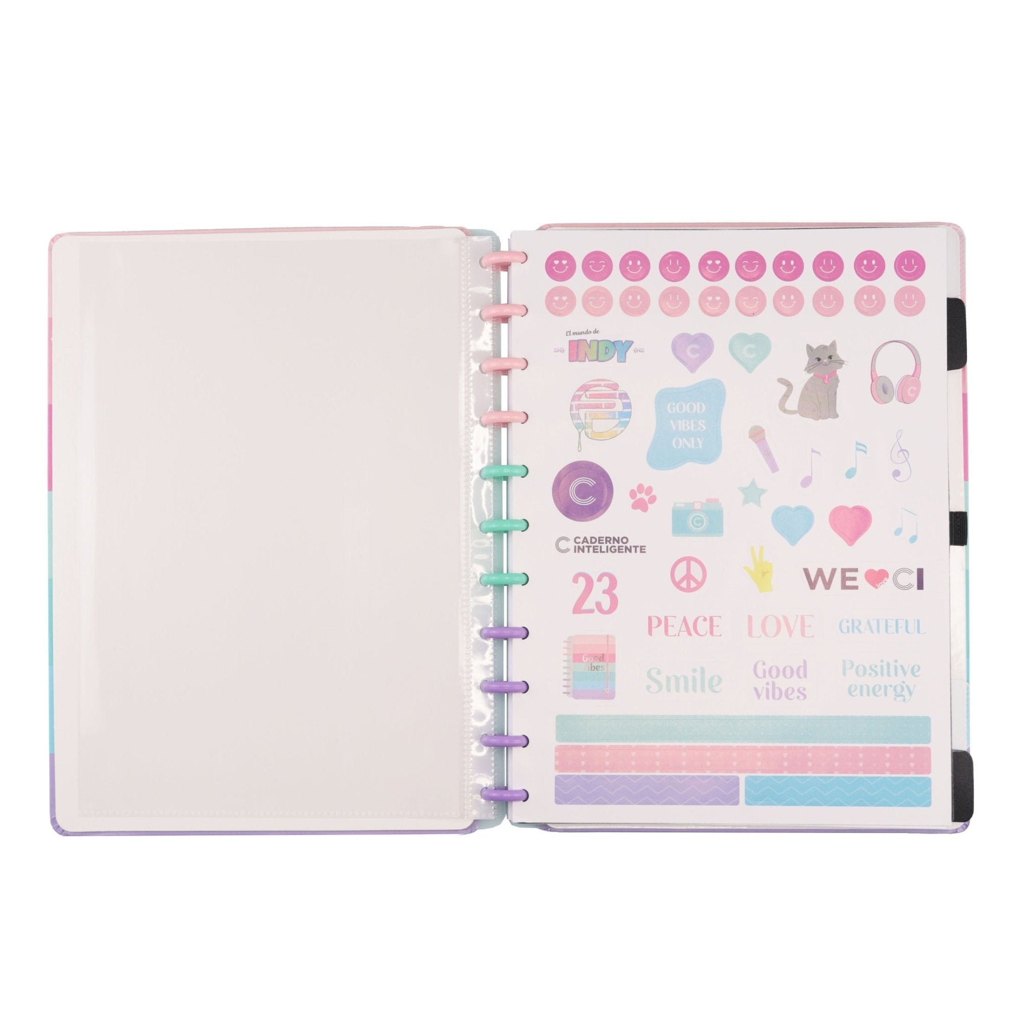 Caderno Inteligente Good Vibes by Indy A5 - Papelaria Encantada
