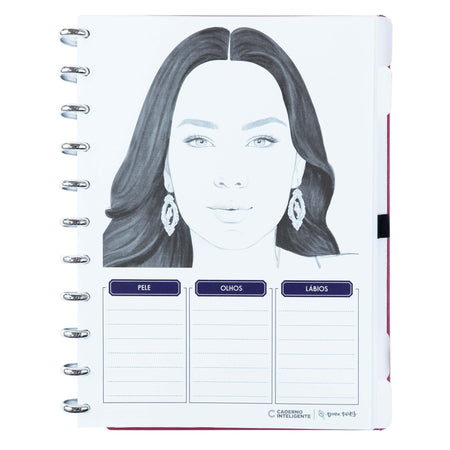 Caderno Inteligente Grande Cherry by Bruna Tavares - Papelaria Encantada