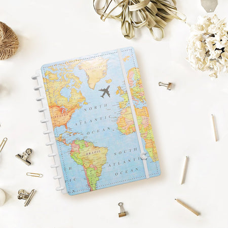 Caderno Inteligente Grande Mapa Mundi ed. especial Gocase - Papelaria Encantada