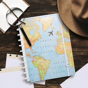 Caderno Inteligente Grande Mapa Mundi ed. especial Gocase - Papelaria Encantada