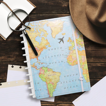Caderno Inteligente Grande Mapa Mundi ed. especial Gocase - Papelaria Encantada