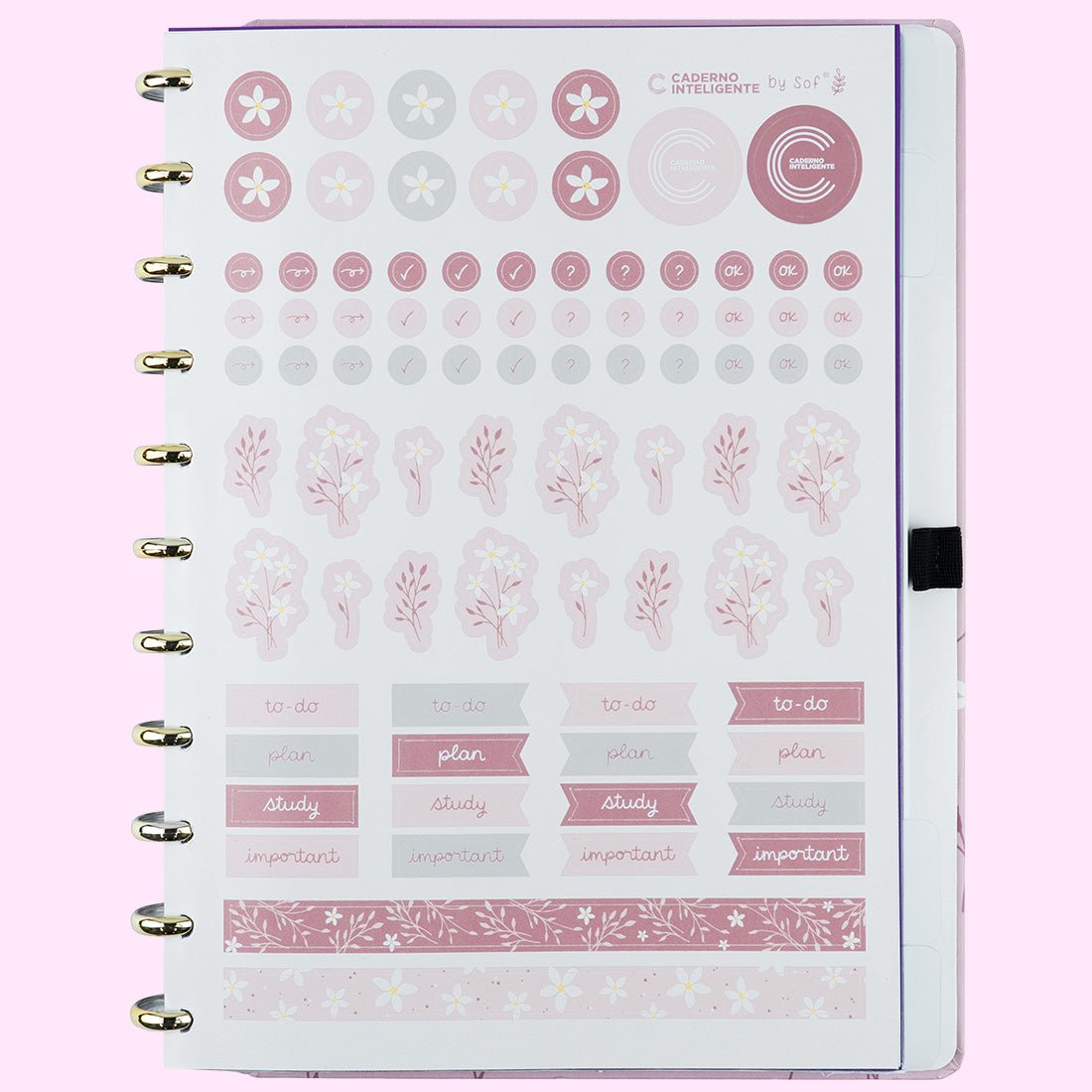 Caderno Inteligente Pink Blossom by Sof Martins Grande - Papelaria Encantada