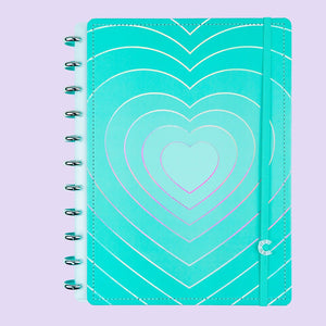 Caderno Inteligente Turquoise Love Grande - Papelaria Encantada