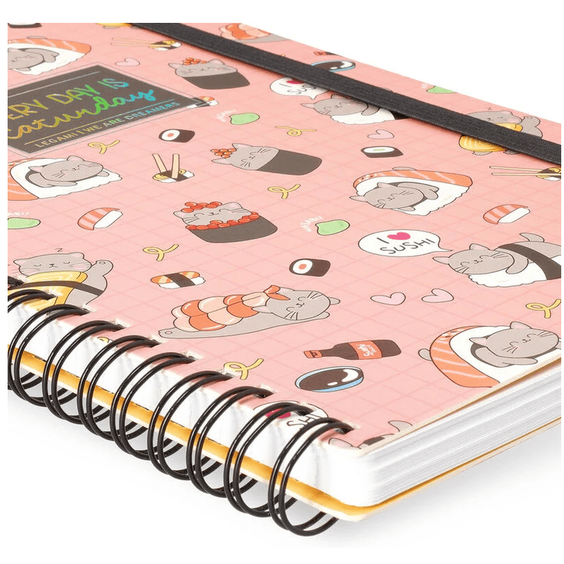 Caderno Legami A5 Espiral linhas - Sushi Cat - Papelaria Encantada