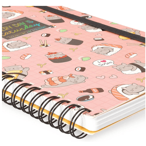 Caderno Legami A5 Espiral linhas - Sushi Cat - Papelaria Encantada
