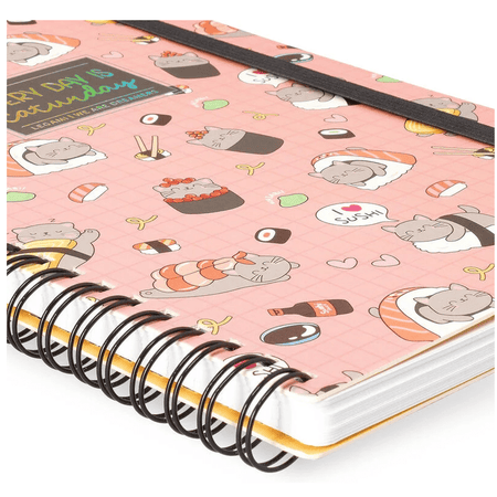 Caderno Legami A5 Espiral linhas - Sushi Cat - Papelaria Encantada