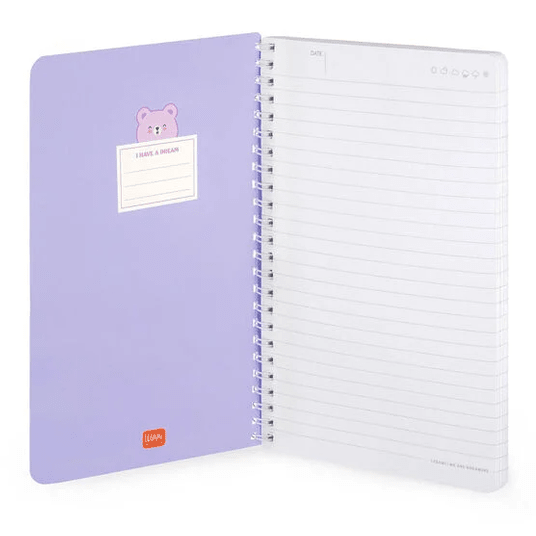 Caderno Legami A5 Espiral linhas - Teddy Bear - Papelaria Encantada