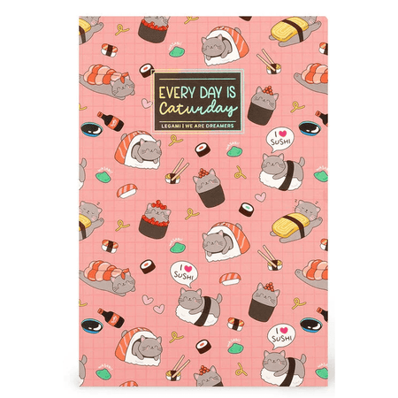 Caderno legami A5 Pautado - Sushi cat - Papelaria Encantada