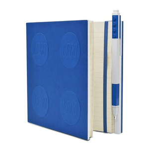 Caderno LEGO com elástico e caneta gel azul - Papelaria Encantada