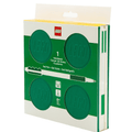 Caderno LEGO com elástico e caneta gel verde - Papelaria Encantada