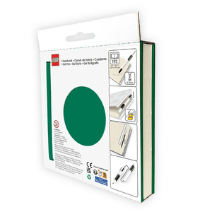 Caderno LEGO com elástico e caneta gel verde - Papelaria Encantada