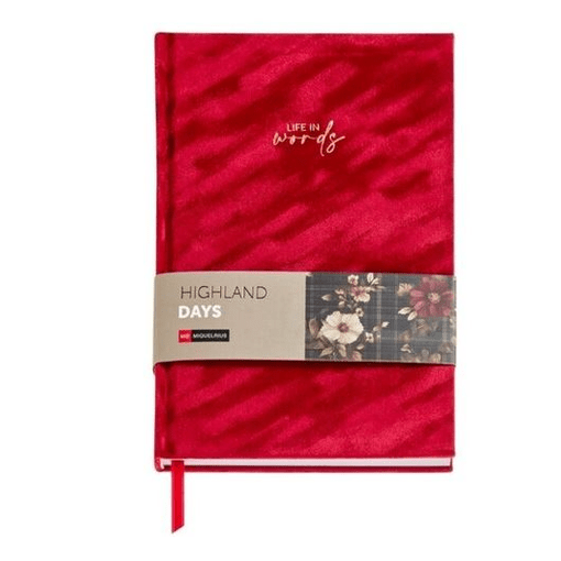Caderno Liso Miquelrius A5 Highland Days Red Velvetten - Papelaria Encantada