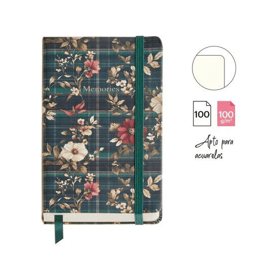 Caderno Liso Miquelrius A6 Logbook Poppies Highland Days - Papelaria Encantada