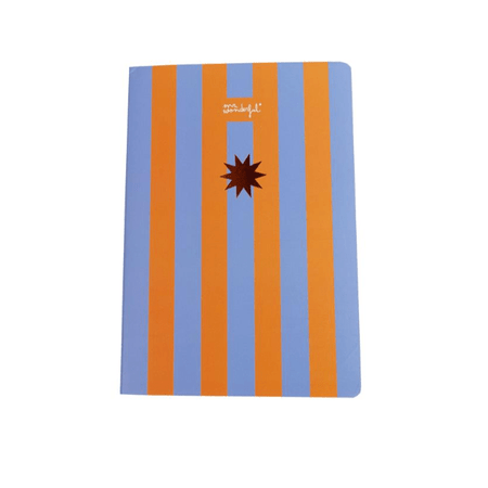 Caderno Mr.wonderful Pautado A5 Riscas Azul e Laranja - Papelaria Encantada