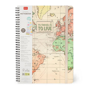 Caderno pautado com espiral A4 Travel Legami - Papelaria Encantada