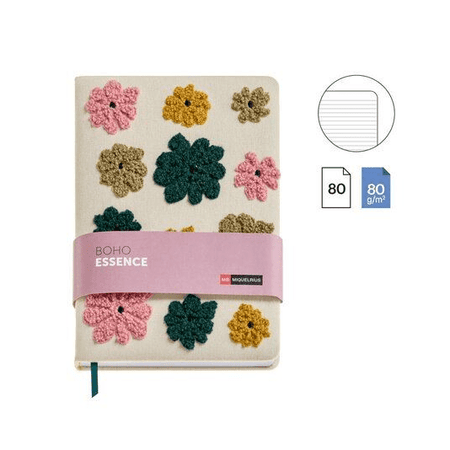 Caderno Pautado Horizontal Miquelrius A5 Toalla Boho Essence - Papelaria Encantada