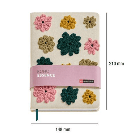 Caderno Pautado Horizontal Miquelrius A5 Toalla Boho Essence - Papelaria Encantada