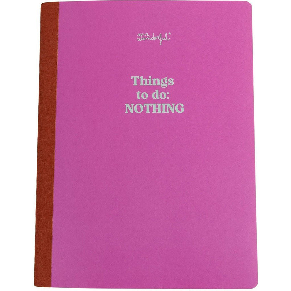 Caderno Pautado Mr Wonderful A5 Rosa - Thing To Do: Nothing - Papelaria Encantada