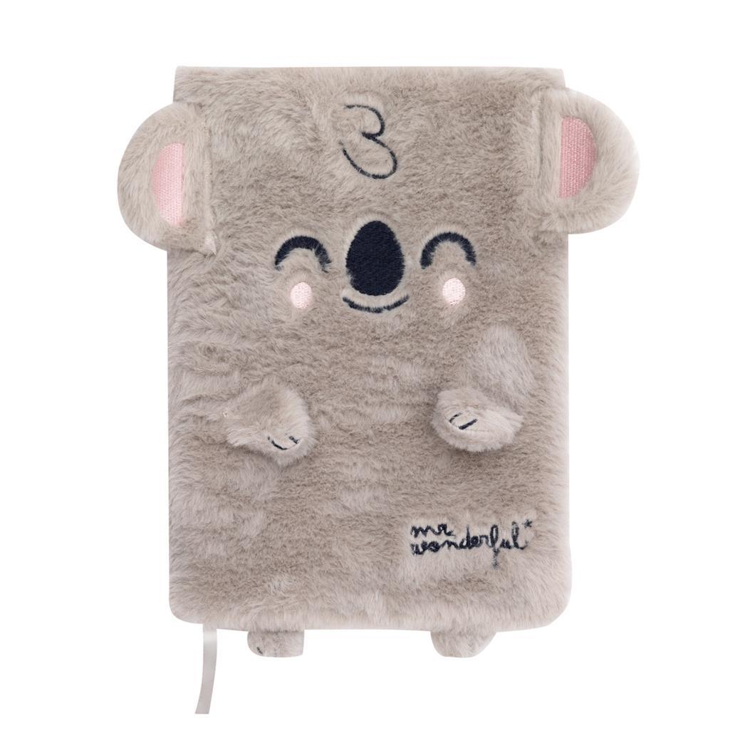 Caderno peluche A5 - Coala - Mr Wonderful - Papelaria Encantada