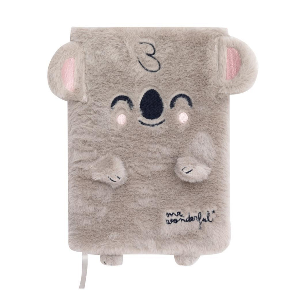 Caderno peluche A5 - Coala - Mr Wonderful - Papelaria Encantada