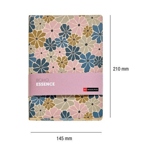 Caderno Pontilhado Miquelrius A5 Flores Boho Essence - Papelaria Encantada