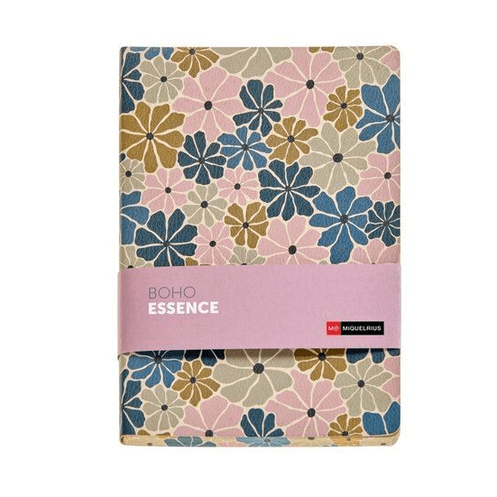 Caderno Pontilhado Miquelrius A5 Flores Boho Essence - Papelaria Encantada
