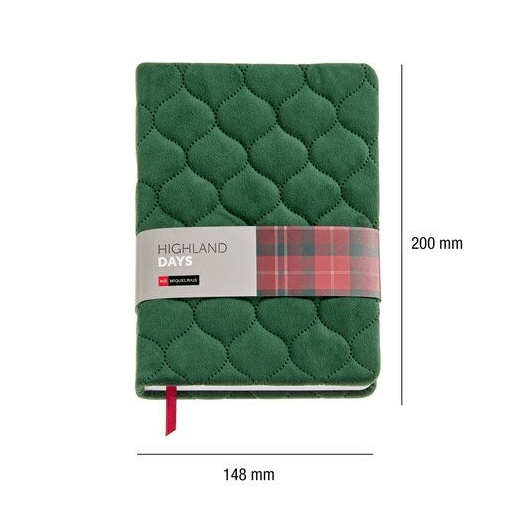 Caderno Pontilhado Miquelrius A5 Highland Days Veludo Verde - Papelaria Encantada