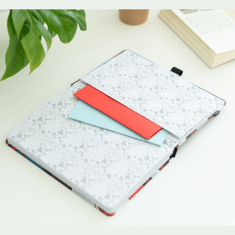 Caderno premium A5 com caneta - Capitão américa - Papelaria Encantada