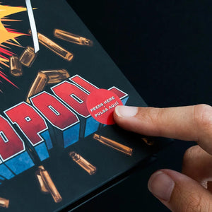 Caderno premium A5 com luz Marvel Deadpool - Papelaria Encantada