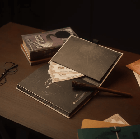 Caderno Premium A5 Harry Potter com tinta mapa de merodeador - Papelaria Encantada
