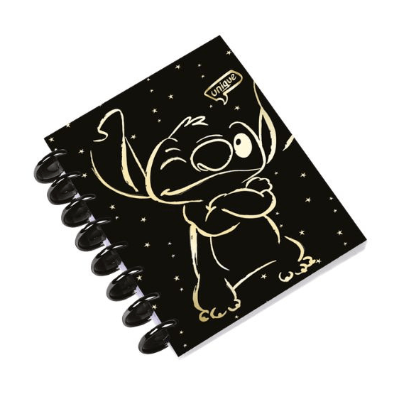 Caderno Stitch B5 Preto - Papelaria Encantada