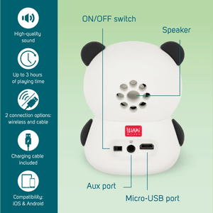 Caixa de som sem fio com suporte - O som da fofura - Panda Legami - Papelaria Encantada