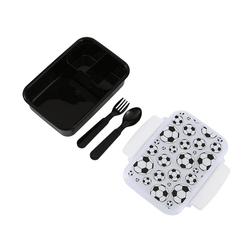 Caixa lanche com talheres Futebol Itotal - Papelaria Encantada