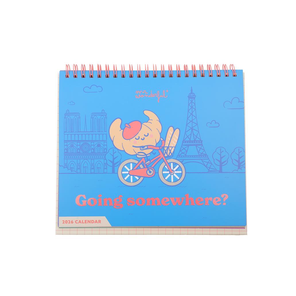 Calendário de mesa 2026 - Going somewhere Mr.wonderful - Papelaria Encantada
